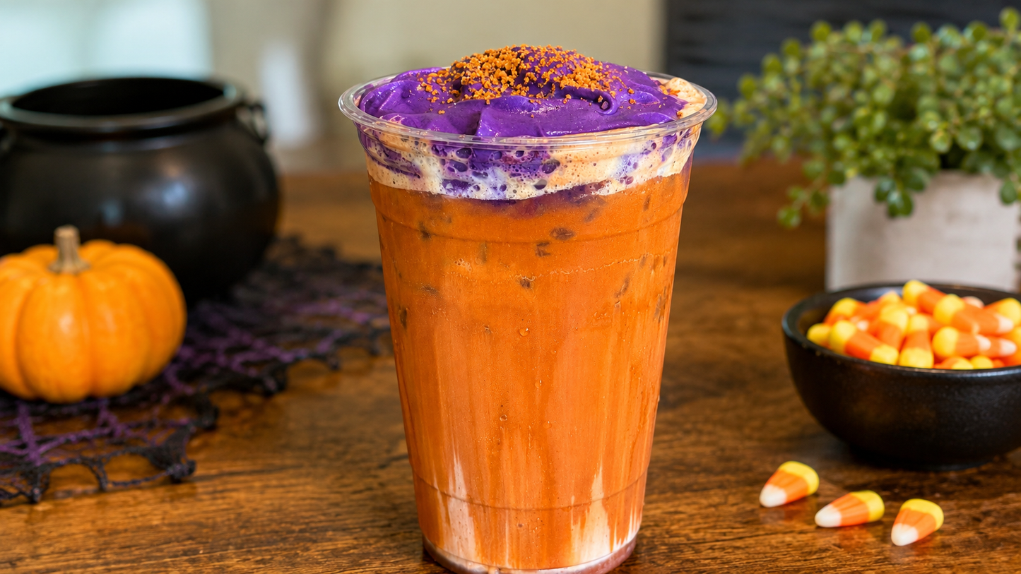 Spooky Halloween Iced Latte