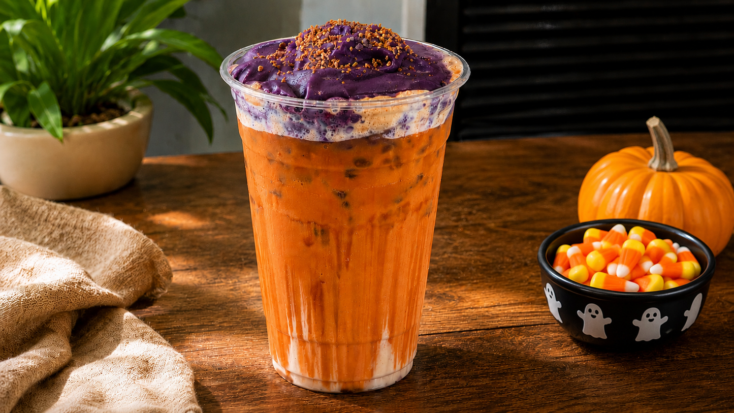 Spooky Halloween Iced Latte